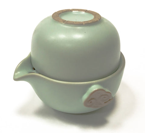 Celadon Teapot & Cup